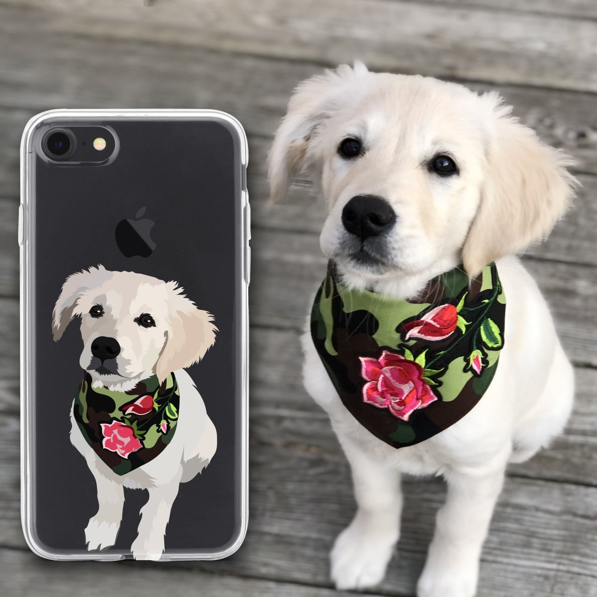 Щенок с айфоном