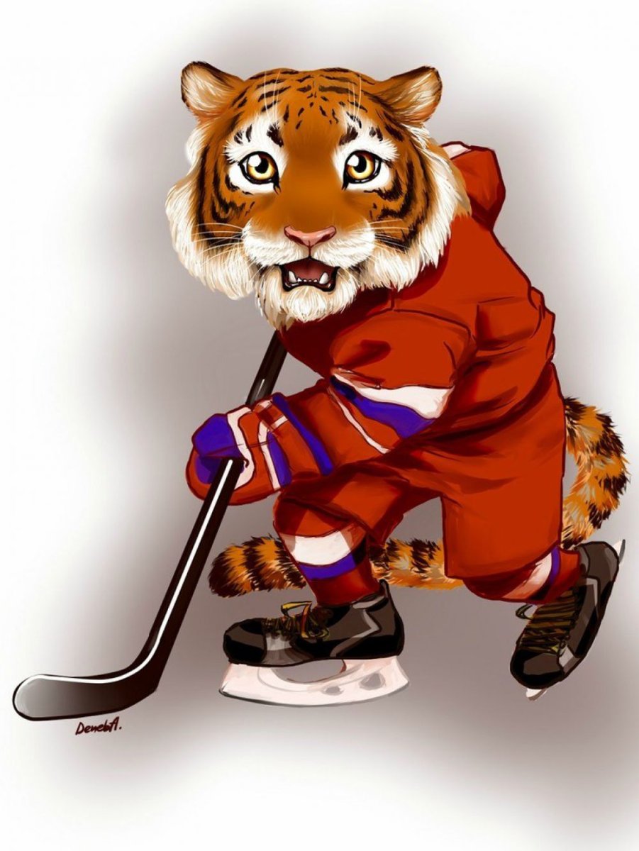 Медведь с клюшкой хоккей