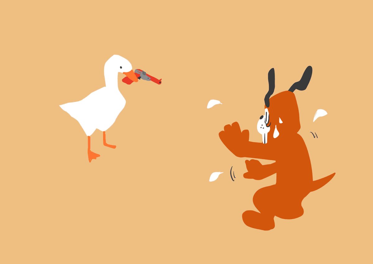 Untitled Goose game Гусь