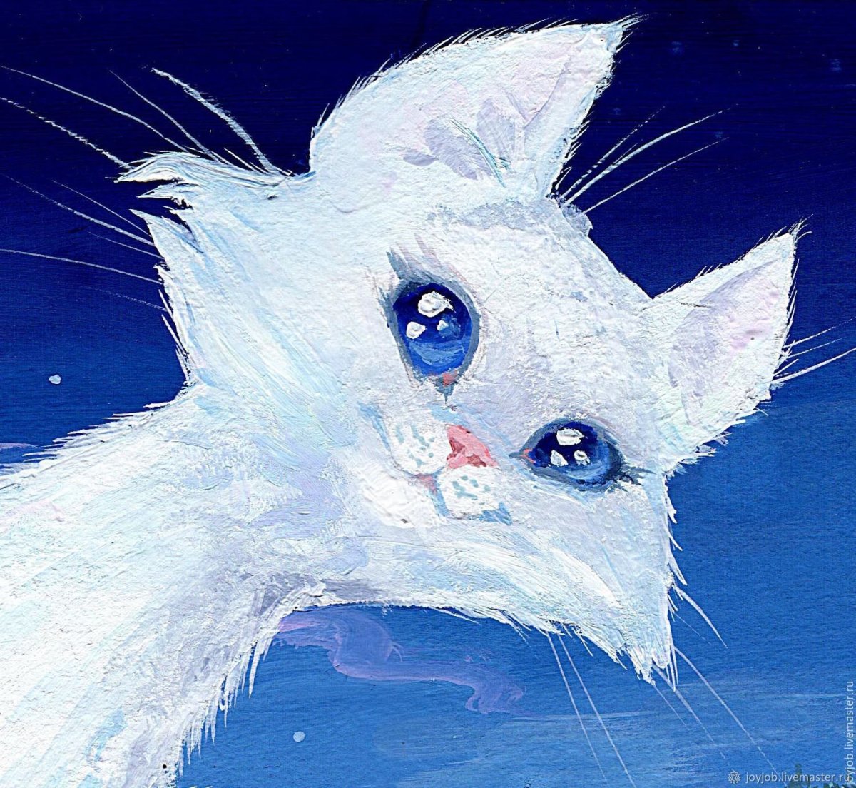 Рисунок кота гуашью