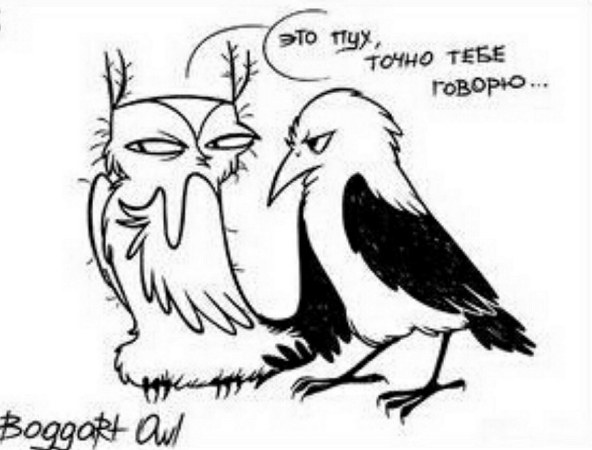 Комикс про сову и ворону