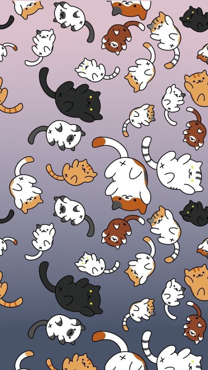 Фон с нарисованными котами