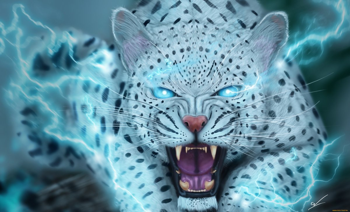 Леопард с голубыми глазами