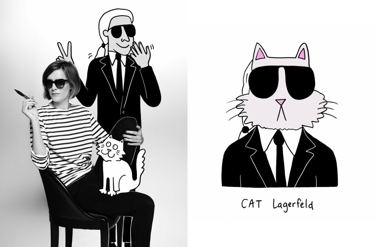 Карл Лагерфельд рисунок