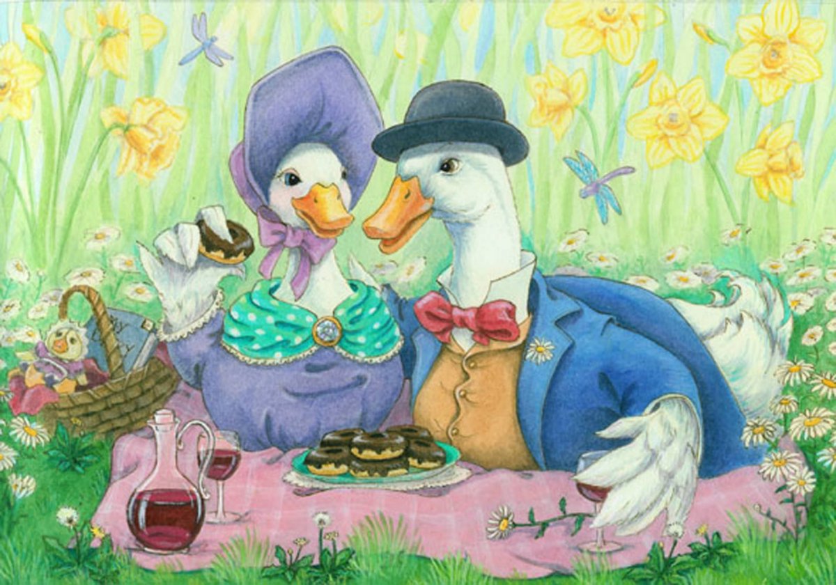 Гусь с гусятами