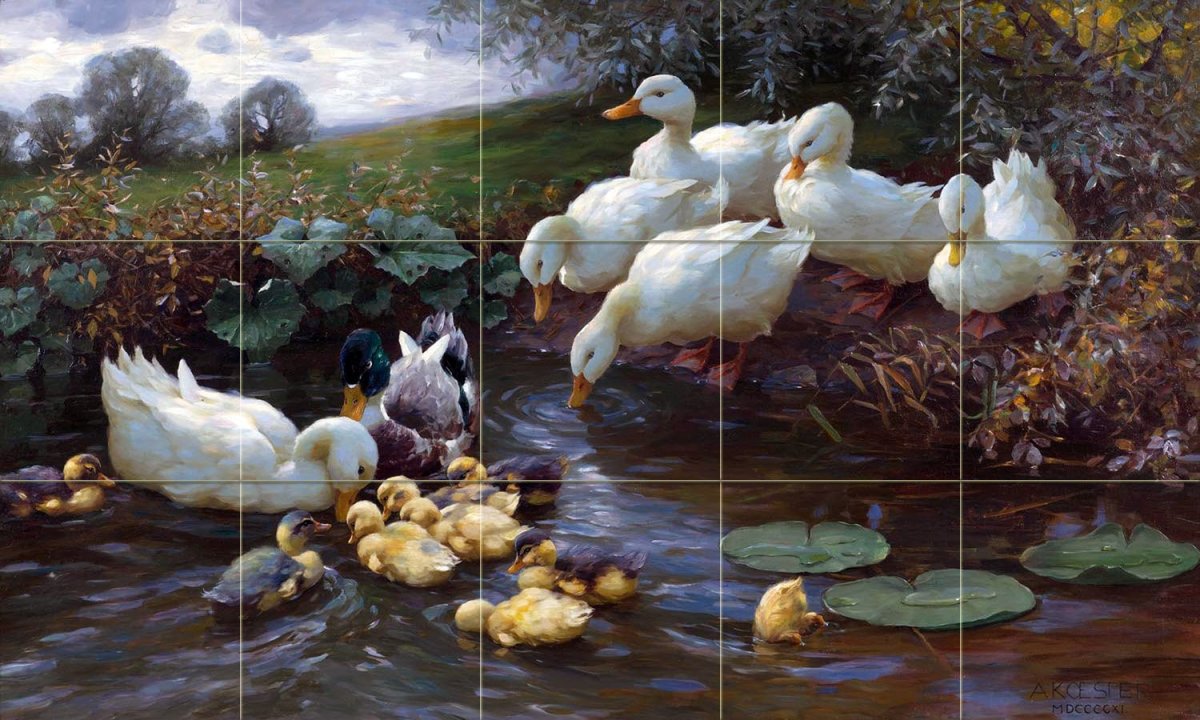 Утята в живописи