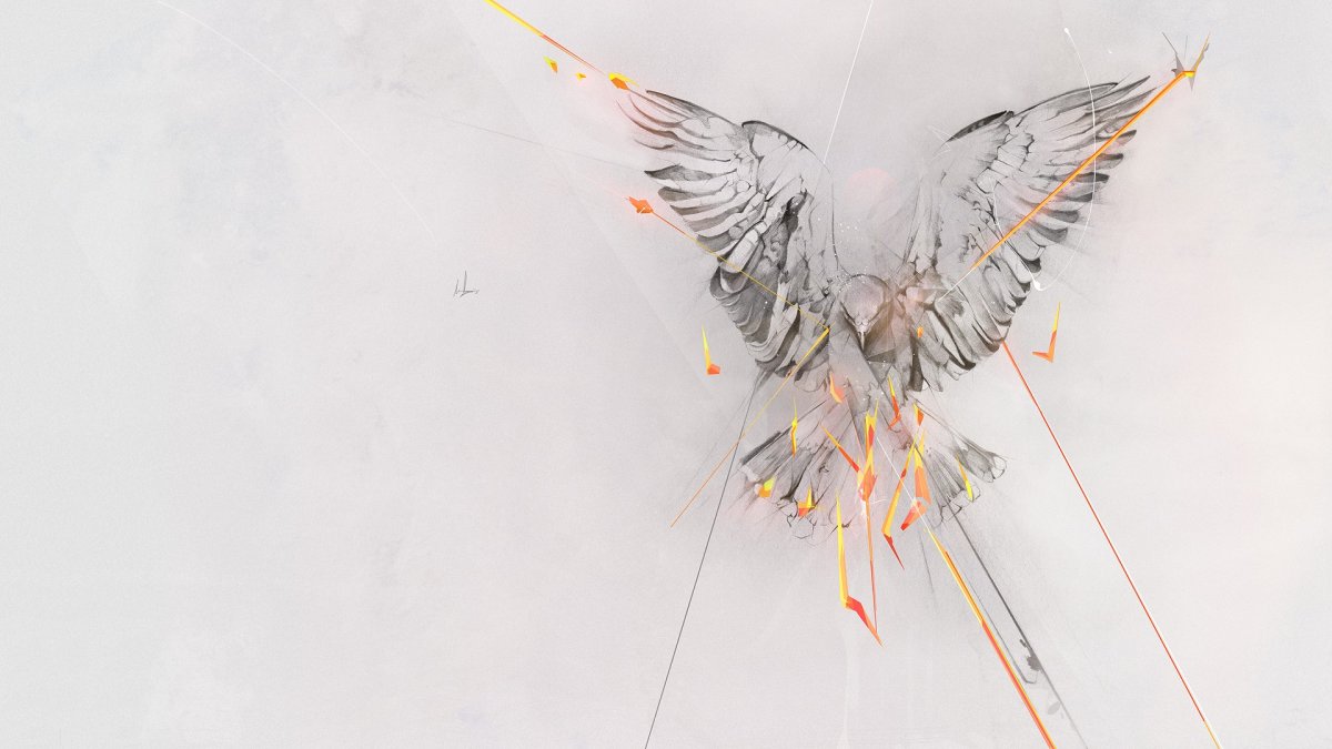 Птица в полете абстракция