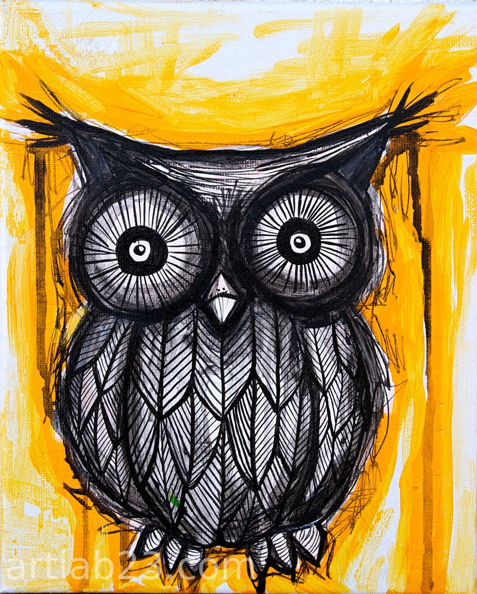 Стилизованная Сова Графика