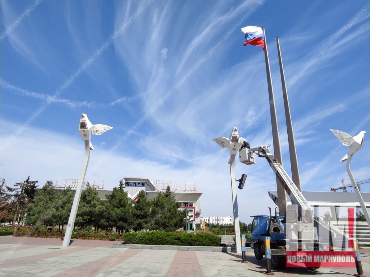 Мариуполь голуби на площади мира