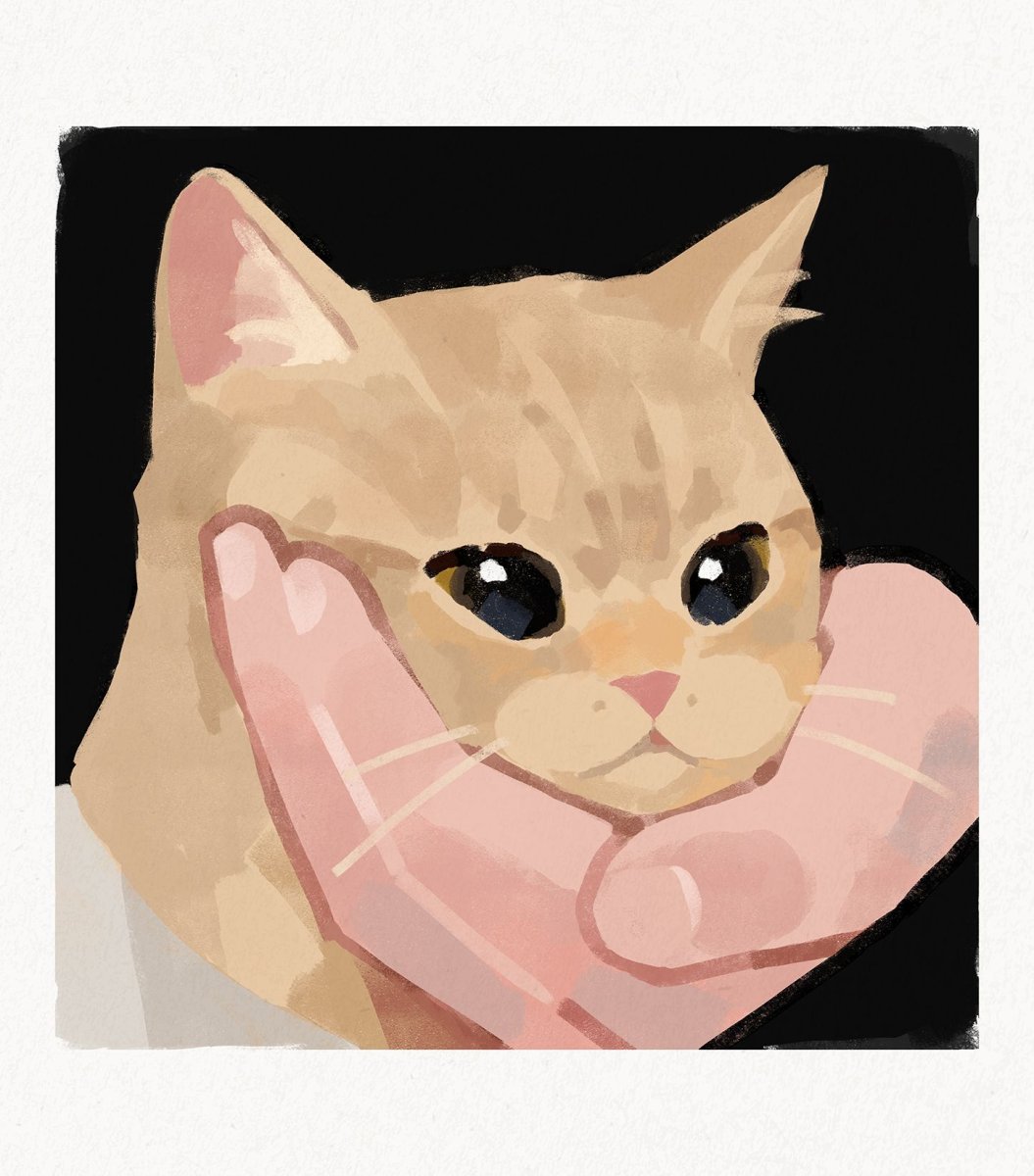 Рука лицо котик рисунок